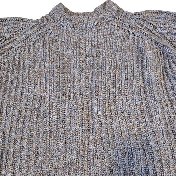 Acne Studios Fisherman Knit Sweater Wool Blend Light Blue Brown Size S Oversized - Picture 4 of 5